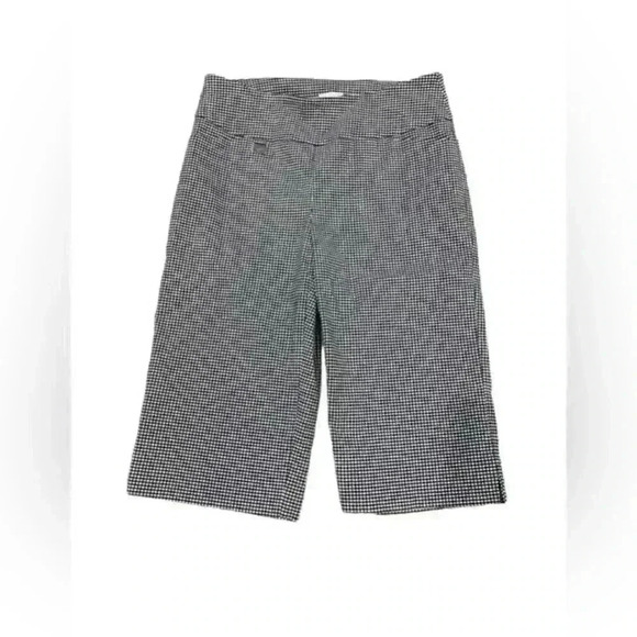 Lisette Black and‎ White Gingham Pull On Stretch Bermuda Short Mid Rise US 6 - Picture 1 of 11